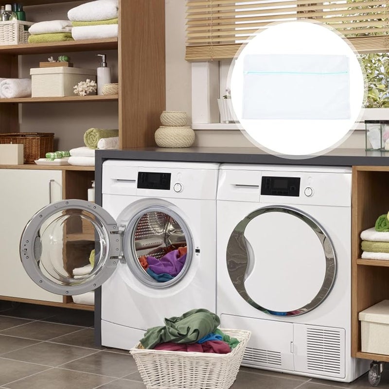 مجموعة أكياس الغسيل ذات الشبكة كبيرة الحجم من قطعتين للأنسجة الحساسة والفراش والسفر - Image 4